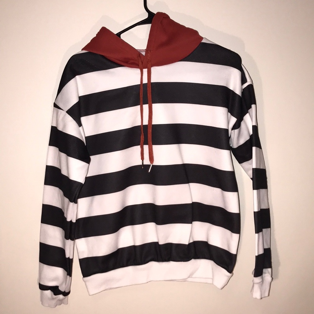 Charcoal black and white hoodie from Zaful😍